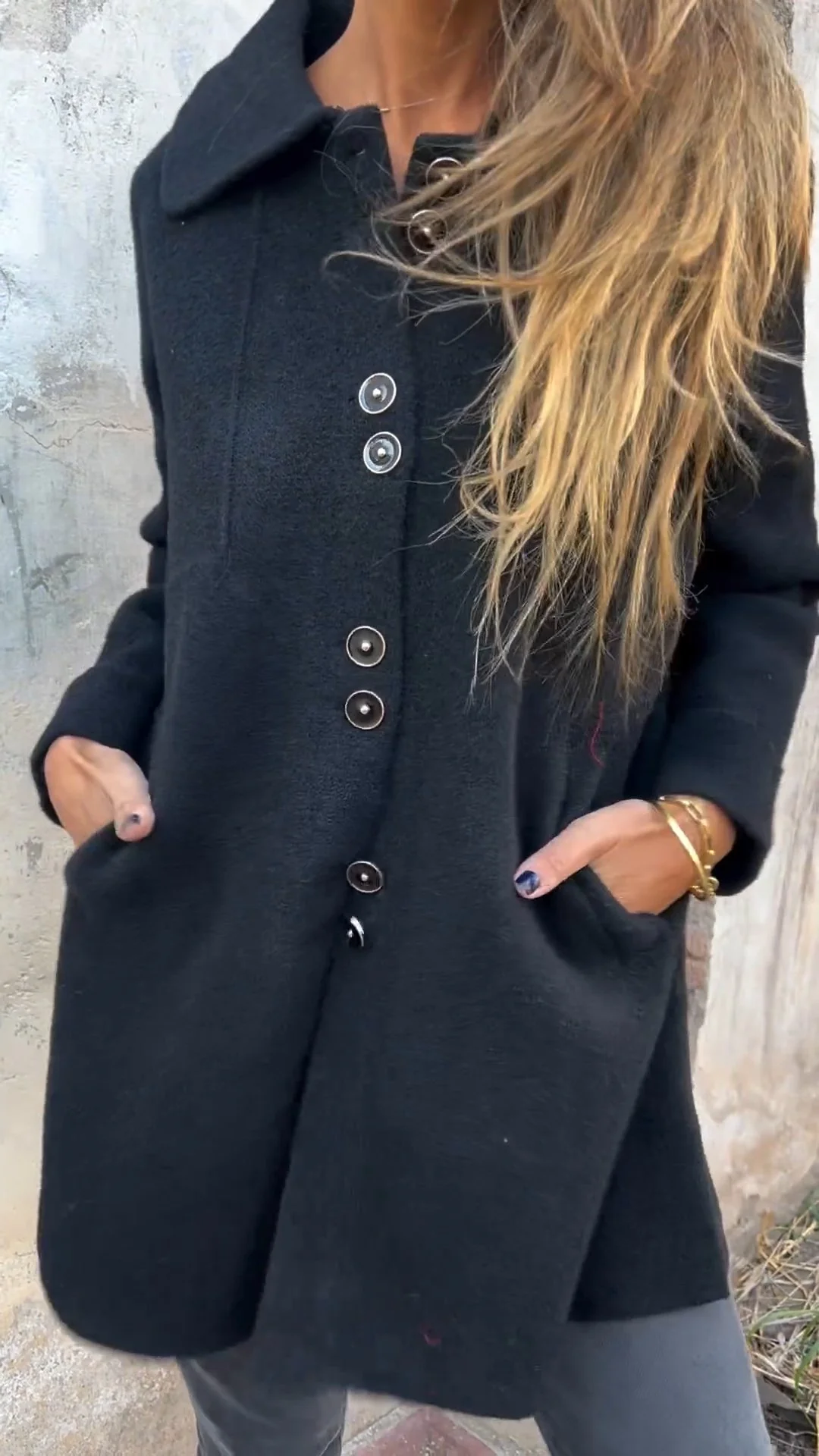 Casual Lapel Single-breasted Thick Coat