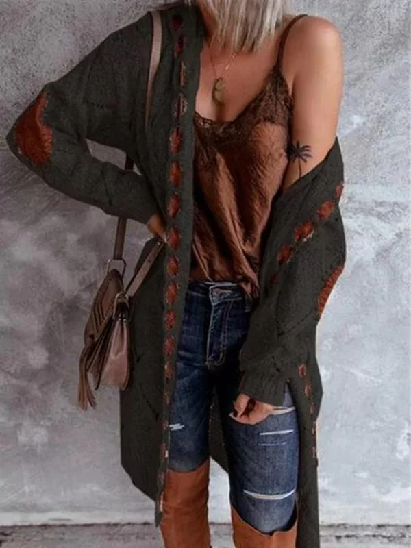 Women's Long Sleeve Midi Knit Cardigan